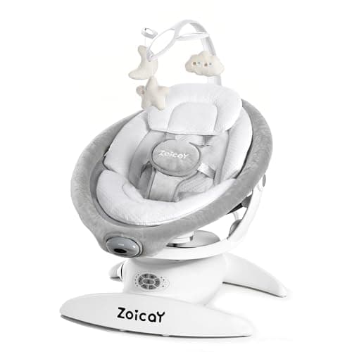 Baby Swing, 3-in-1 Baby Swings for Infants with Motion Detection & Vibration Soother, 360° Rotating Electric Baby Swings with 5 Speeds & 3 Swing Modes, Infant Swing for Baby with 12 Preset Melodies - Image 1