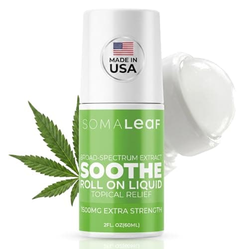 SomaLeaf Hemp Oil Soothe Roll-On - Less Diluted Natural 1500 MG Extra Strength - More Hemp Oil in Every Roll - Natural Comfort for Muscles, Hips, Joints, Neck, Back, Elbows, Fingers, Hands, and Knees