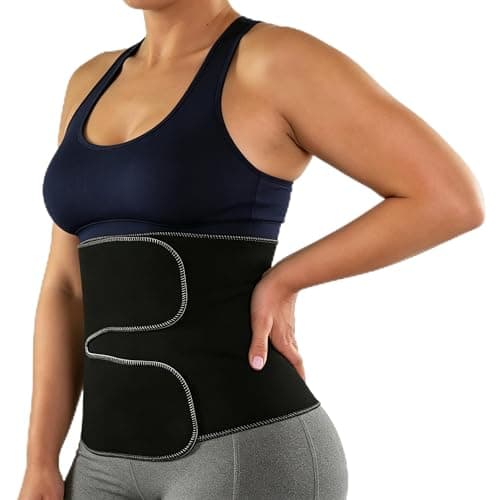 AddBili Waist Trimmer Belt for Running Gym Yoga Cycling, Office Sitting -100 Black - Image 1