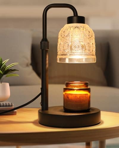 AIFEI Candle Warmer Lamp with Timer, Dimmable Adjustable Height Candle Lamp, Birthday Gifts for Women Mom Sister Friends, Candle Warmer Gifts New Home Decor, Candle Lamp Warmer with 2 Bulbs - Black - Image 1