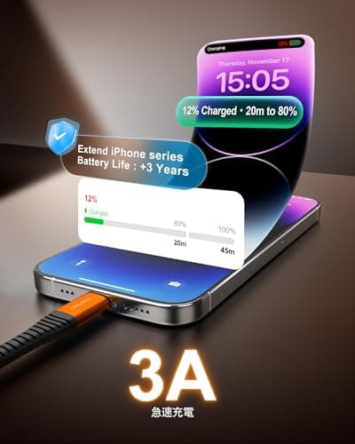 COOLSELL Silicone USB C Cable Short 1.5ft 3 Pack, 60W Fast Charging USB A to Type-C Cord Compatible with iPhone 17/16/15 Samsung Galaxy S23 S22 Google Pixel iPad for Power Bank/Car/Office/Travel - Thumbnail 3