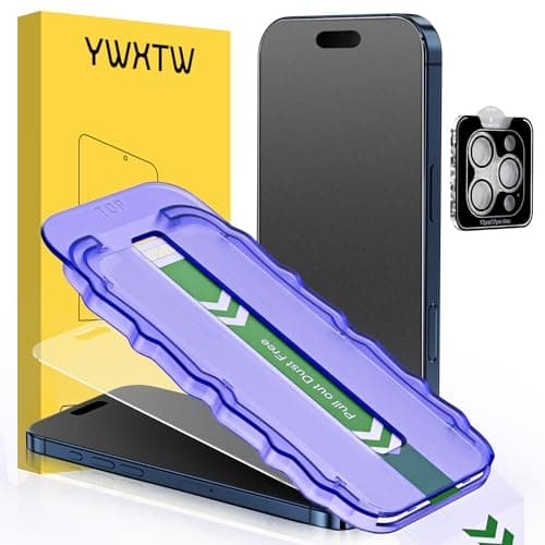 YWXTW 2 Pack for iPhone 17 Pro Matte Screen Protector 6.3 Inch + 1 Set Camera Lens Protector, [1S Pull-Out] Anti Glare Anti Fingerprint 17 Pro Glass Screen Protector, Bubble Free, Smooth as Silk