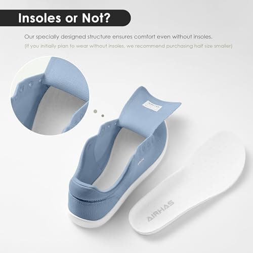 AIRHAS Womens Minimalist Barefoot Shoes Zero Drop Wide Toe Box Shoes Lightweight Casual Fashion Sneakers for Women(Light Blue,7.5 - Thumbnail 5