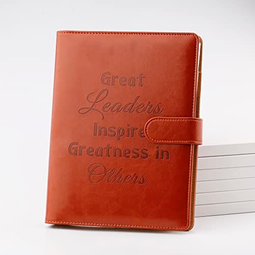 LBWCER Boss Appreciation Gift Mentor Notebook Great Leaders Notebook Leader Supervisor PM Mentor Retirement Gift Coworker Farewell Leather Journal Notebooks (Great S) - Thumbnail 4