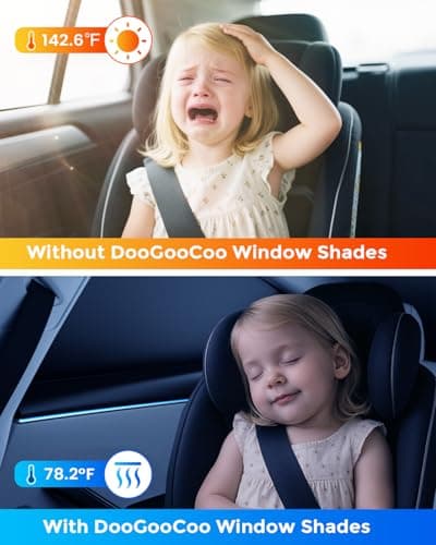 Car Window Shades for Baby, [100% UV Block & Ice-Crystal Cooling] Breathable Car Shade for Back Window Universal Fit for SUV, Sedan, Privacy & Safety (Medium), 2 Pack - Thumbnail 2
