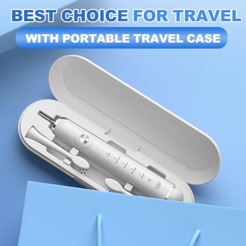 JTF Sonic Electric Toothbrush for Adults: 5 Customized Modes for Effective Yet Gentle Cleaning, 2 Types of Heads for Sensitive Teeth & Braces - with Travel Case and Wireless Charging for Daily Care - Thumbnail 6