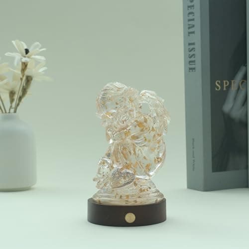 YeseeYe Angel Statue with Light - Nightlight Tabletop Home Decoration Figurine Accessories Tabletop Sculpture - Thumbnail 3