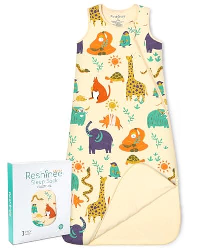 babee Reshinee Rayon Made from Bamboo Sleep Sack for Babies and Toddlers 3-6M 1.0 Tog Wearable Blanket 2-Way Zipper Baby Shower Gifts