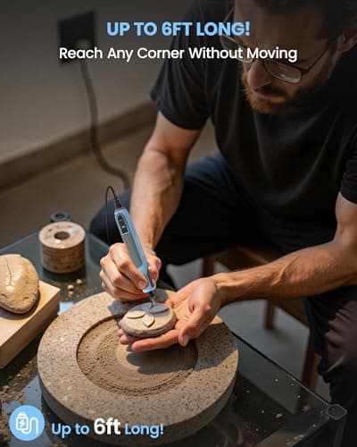 SCHTUMPA Corded Rotary Tool 36W, 4 Variable Speed, 10000-22000RPM Rotary Tool Kit & 18 Accessories, Soft Grip, Lightweight Multi-Tool for Sanding, Polishing, Drilling, Carving, DIY Crafts - Thumbnail 5