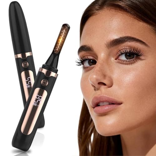 KiiNii Heated Eyelash Curler, Electric Eyelash Curler with 4 Temperature Settings, LED Display, 5S Fast Heating, Type-C Rechargeable Lash Curler, Long-Lasting Curl Styling Tool for Women - Black - Image 1