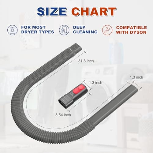 Sealegend Dryer Vent Cleaner Kit Compatible with Dyson Dryer Lint Vacuum Attachment Removes Deep Lint Adapter Compatible with Dyson V7 V8 V10 V11 V12 V15 etc Cordless Vacuum Cleaner Accessories - Thumbnail 5