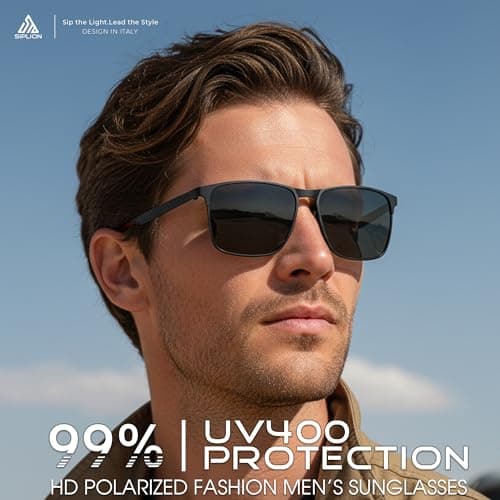 SIPLION Polarized Sunglasses for Men for Driving, UV Protection Carbon Fiber Frame Lightweight 2.0 Lenses for Fishing 8222 red - Thumbnail 2