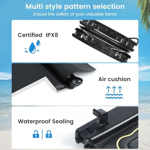 Paul Frank Floating Waterproof Phone Pouch - 2 Pack, [Up to 8.5''] Double Space IPX8 Waterproof Phone Case with Lanyard for iPhone 17 16 15 Pro Max, Cellphone Dry Bag for Beach Vacation Essentials - Thumbnail 5