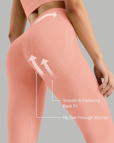 Buttery Soft Second-Skin High Waisted 7/8 Blush Pink Leggings for Women - Thumbnail 6