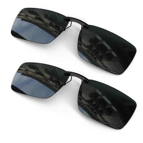 ANYLUV Clip on Polarized Night Vision Sunglasses, Night Vision Driving Sunglasses Non-Flip Up Glasses for Men Women
