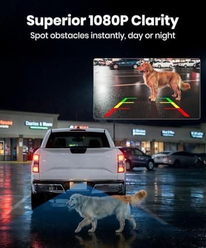 AUTO-VOX 6 Inch Solar Backup Camera Wireless: 1 Minute Install, 16:9 1080P HD Monitor, Dual Channel Split Screen, Clear Live View, DVR Recording, IP69K Waterproof Back up Camera for Car,Truck, Trailer - Thumbnail 5