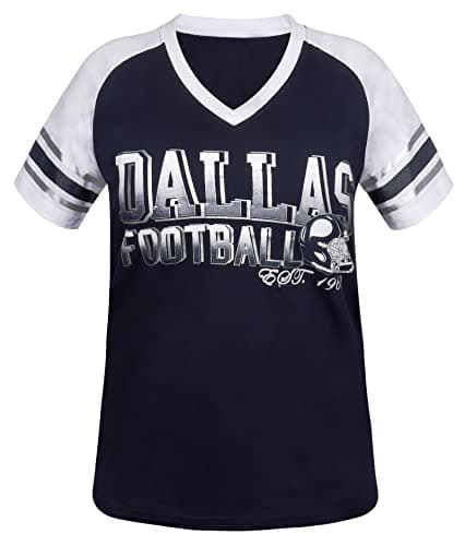 Simapak Womens Football Fans Athletic City Raglan T-Shirts - Navy & White (Size:L) - Image 1