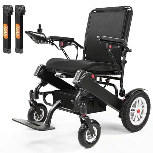Tivaro 40 Miles Longest Range Electric Wheelchair for Adults, Foldable Motorized Wheelchair with 2 Removable Batteries, Power Wheelchairs for Seniors, Black - Image 1