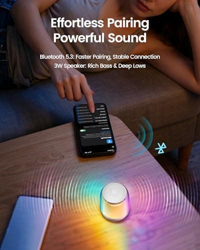 Glocusent Nano-Glow Portable Sound Machine, 35 Soothing Sounds & Night Light for Kids Adults, White Noise Sound Machine with Bluetooth, Timer, Memory, Ideal Travel Companion & Nursery Must-Have - Thumbnail 5