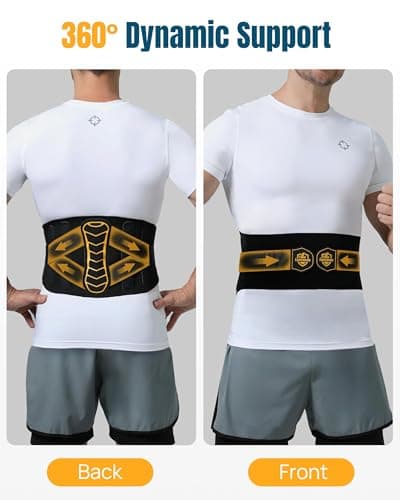LVMEVIS® 7 Reinforced Stays Back Brace For Men, Breathable 4D Knit Lower Back Brace For Women, Heavy-Duty Metal Plate Lumbar Support Belt,Ideal For Office Workers & Lifting Heavy Object - Thumbnail 5