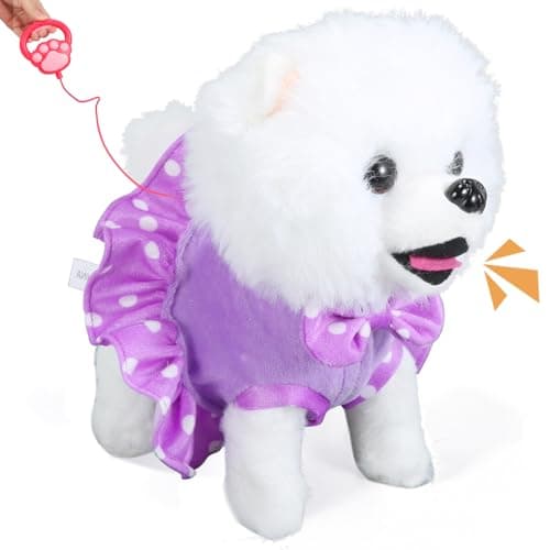 GOBRILLFUN Walking Dog Toy Remote Control, Walking and Barking Robot Dog, Electronic Plush Puppy Toy for Kids Age 3-6, Ideal Gift for Girls(Great Pyrenees) - Image 1