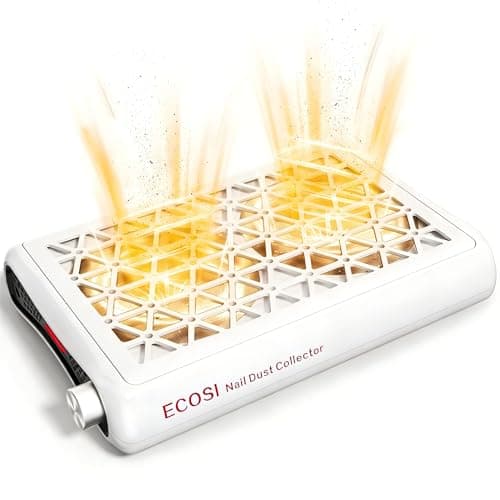 ECOSI Nail Dust Collector, 8000RPM & 1600PA Dual Turbo Professional Vacuum Fan Dust Extractor with 30 Pcs Filter Papers, Stepless Adjustable Suction for Manicure, Salon Nail Tech & Home - Image 1