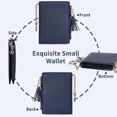 Gostwo Small Wallets for Women, Stylish Womens Wallet with ID Window, Zippered Coin Pocket and Tassel. Cute RFID Wallet for Women, ideal for Teen Girls, Commuters, and Women for Daily Use - Thumbnail 6