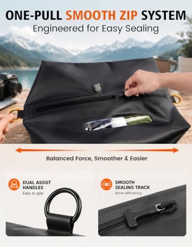 Seaflash Vacuum Travel Bags with Pump, 34L Space Saver Vacuum Compression Bags for Travel Luggage Suitcase Backpack, Waterproof & Reusable Vacuum Packing Cubes for Clothing (1PCS + Pump) - Thumbnail 5