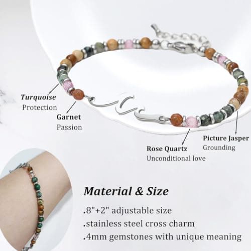 OVIFICEA Friendship Bracelets Sister Gifts for Women, Sister Birthday Gifts, Christmas Stocking Stuffers Wave Charm Bracelets for Teens, Best Friend, Bestie - Thumbnail 2