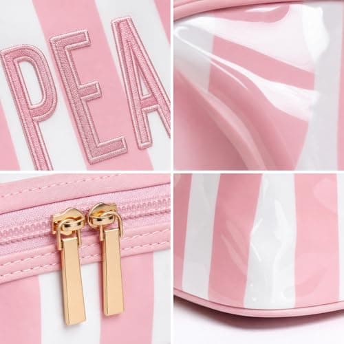 KEQHAULI Personalized Embroidered Makeup Bag, Waterproof Travel Toiletry Bag with Large Capacity, Portable Cosmetic Storage Pouch for Women, Custom Name Wedding Bridesmaid Gift - Thumbnail 5