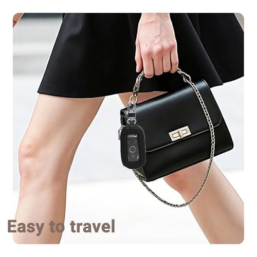 Yuoyar Key Fob Cover, Universal Car Key Leather Case, Fob Holder for Auto Remote (Black) - Thumbnail 3
