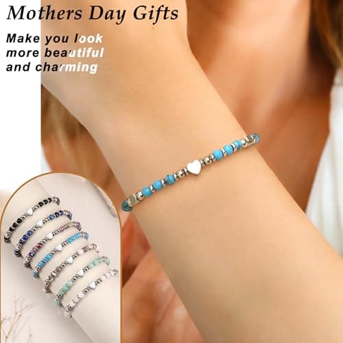 Btysun Grandma Gifts, Gift for Grandma Gigi Gifts Gemstone Bead Bracelet Nana 70th Birthday Gift Xmas Bracelet Stocking Stuffers for Her - Thumbnail 2