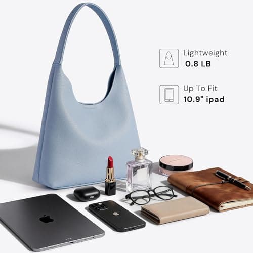 Shoulder Bag for Women, Small Slouchy Hobo Purse, Soft Vegan Leather Hobo Bag Handbag, Trendy Everyday Tote Style, 11'' (28cm) - Thumbnail 5