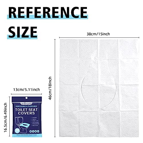 SFOPORD XL 100PCS Toilet Seat Covers Disposable - Flushable Paper Toilet Seat Cover is Travel Accessories, Travel Essentials for Public Restrooms, Airplane, Campin - Thumbnail 2