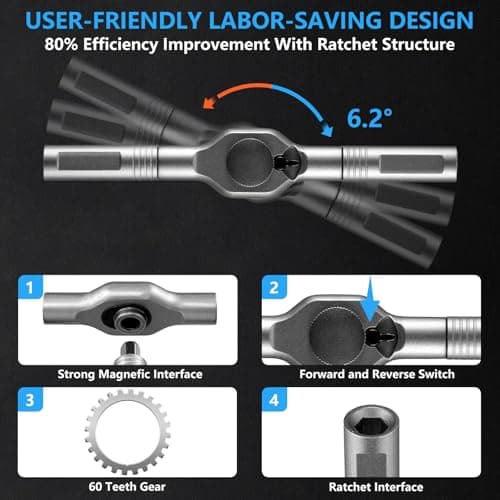 50 In 1 Ratchet Screwdriver Set, Multi Precision Bits Magnetic Ratcheting Screwdriver Set with Storage Case, Portable Repair Tool Kit for Furniture,Computer,Bicycle,Appliance,DIY Projects,Electronics - Thumbnail 3
