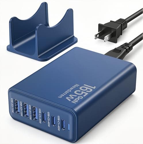 iPhone 17 Charger USB C Fast Charger Block, 3 Type C Port Each 40W Charger for iPhone 17 16 15 Pro Max Plus, Galaxy, iPad, Tablet, Total 165W GaN 6 Port Wall Charging Station Hub Adapter Deepblue - Thumbnail 5