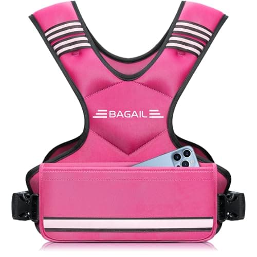 BAGAIL Adjustable Weighted Vest for Women 4-10lb, Comfortable U-Neck Rucking Vest with 6 Removable Weights, Storage Pocket and Reflective Strips for Walking, Jogging, Weight Loss & Home Workouts - Image 1