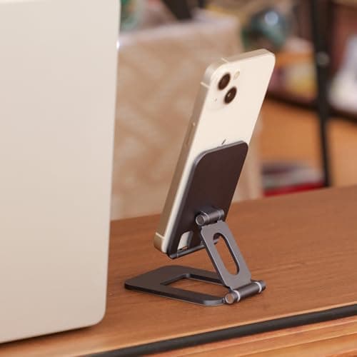 BONERUY Cell Phone Stand for Desk, Adjustable Aluminum Alloy Desktop Phone Holder, Portable Metal Phone Stand Foldable for for iPhone 17 16 15 14 Pro Max, Galaxy S26 and Other Phones - Thumbnail 6