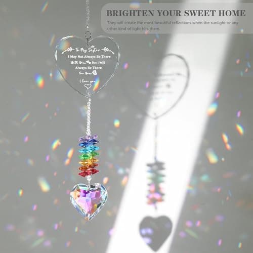 Sister Gifts, Crystal Suncatcher Gifts for Sister Birthday, Sisters Gifts from Sister, Unique Gifts for Sister, Window Hangings Home Decoration - Thumbnail 2