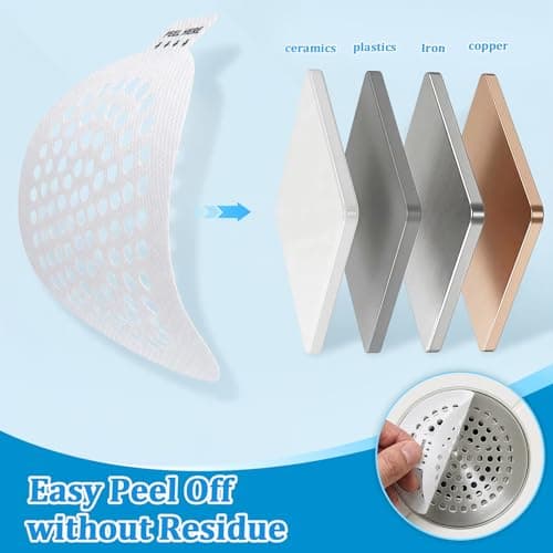 Shower Drain Hair Catcher, 38 Pack Disposable Mesh Drain Covers Strainers, Stop Hair Clog Stickers-Easy Peel Remove, Waterproof Hair Trap Collector Drain Accessories for Bathroom tub, Sink, Bathtub - Thumbnail 5