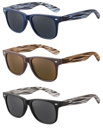 LADEESSE 3 Pack Reading Sunglasses for Men, UV400 Sun Readers Glasses Spring Hinge Outdoor Sunglasses +2.50(Not bifocal)