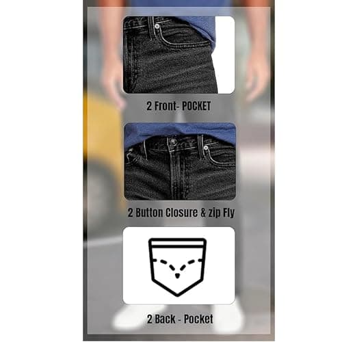 Galaxy by Harvic Mens Jeans 3-Pack Flex Stretch Slim Straight Pants - 5 Pocket Comfort Stretch Jeans for Men, Sizes 30-42 - Thumbnail 3