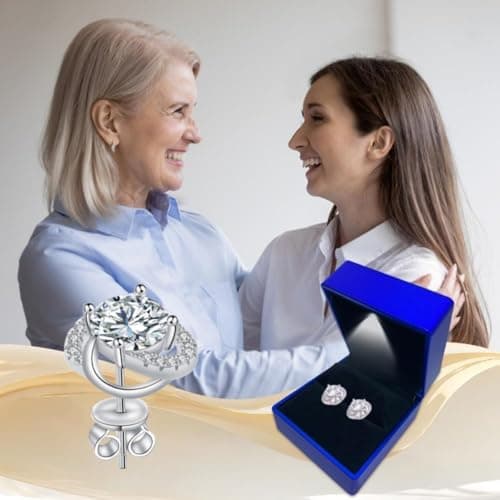 Moissanite Stud Earrings for Womens 3 Carat S925 Sterling Silver Earrings for Women D Color VVS1 Clarity Moissanite Earrings - Thumbnail 6