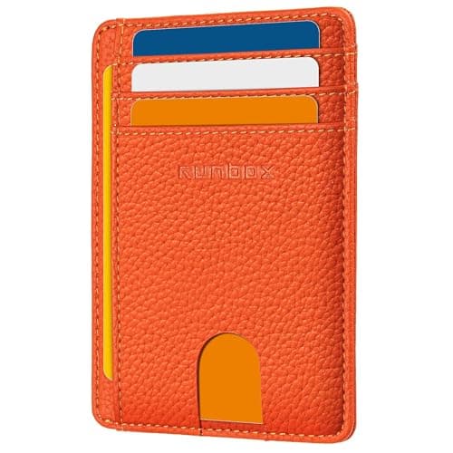 RUNBOX Slim Minimalist Front Pocket RFID Blocking Leather Wallets for Men and Women Card Holder Wallets Gifts for men - Image 1