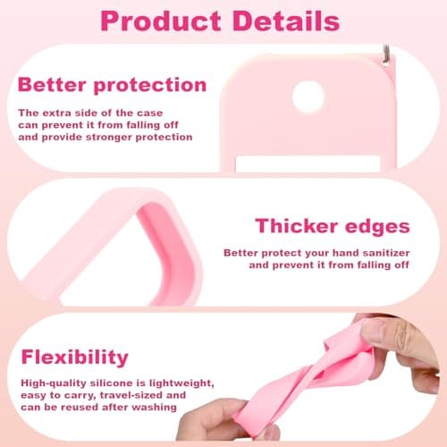 Palksky Hand Sanitizer Spray Case for Touchland,Protective Case with Keychain for Power Mist and Glow Mist 1 fl oz(Pink), Travel Size - Thumbnail 4