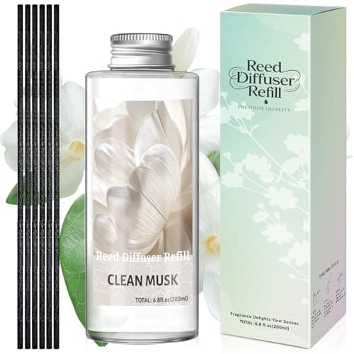 STRN Reed Diffuser Oil Refill, Clean Musk Scented Diffuser with Stick 200ML - Image 1