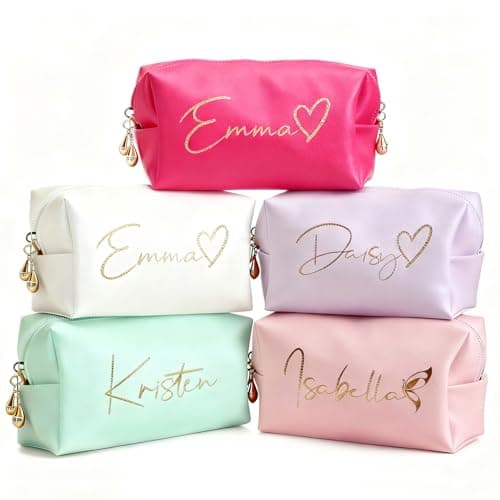 NYLGOXITK Customized signature cosmetic bags, wedding bride cosmetic bags, bridesmaid gifts, suitable for weddings, gifts, travel cosmetic bag customized gift boxes - Image 1