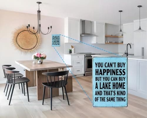 Carastora Vintage Lake Home Wall Sign – Metal Lake House Decor for Cabin, Porch, or Outdoor Retreat – Gift for Lake Lovers, 12x8 Inch - Thumbnail 2