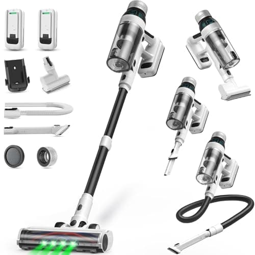 NuYupo Cordless Vacuum Cleaner, 2 Batteries 110 Mins Runtime Powerful Stick Vacuum, Self-Standing Vacuum Cleaners for Home with 2.5H Fast Charging, Rechargeable Vacuum for Pet Hair/Hard Floors/Carpets - Image 1