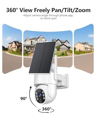 Gianteye 5G Solar Security Cameras Wireless Outdoor, 2K Cameras for Home Security Outdoor, Security Cameras Wireless Outdoor with Color Night Vision, 2-Way Talk, PTZ Human Detection, 2 Packs - Thumbnail 4